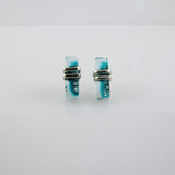 Blown Glass Rectangle Studs