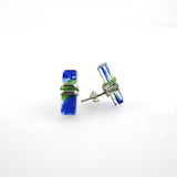 Blown Glass Rectangle Studs