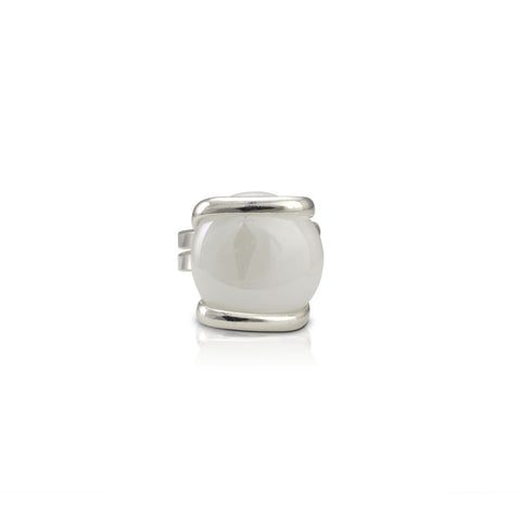 Parallel Glass Ring - White