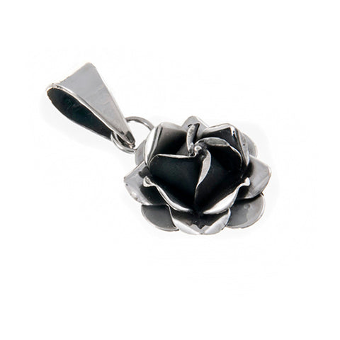 Oxidized Rose Pendant - Small