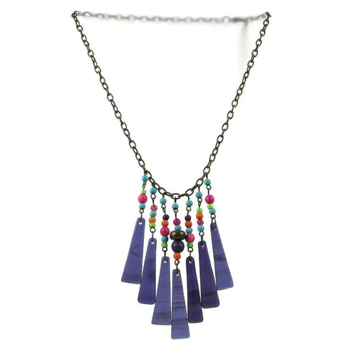 Cascada Triangles Necklace - Purple