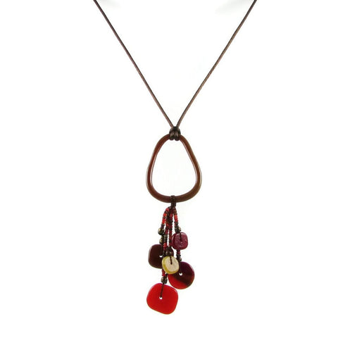 Chaquiras Glass Necklace - Red