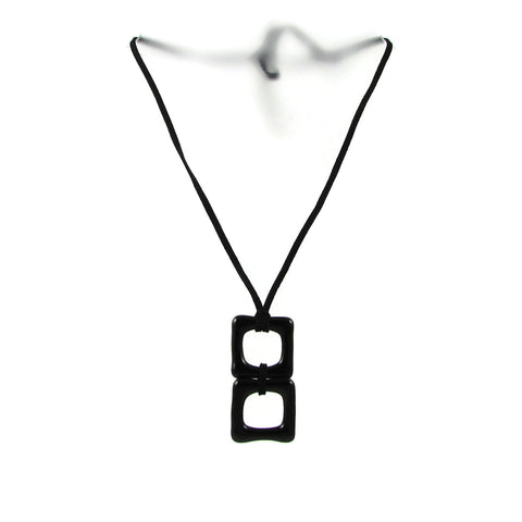 Duo Glass Necklace - Black