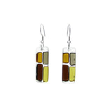 Cobblestones Glass Earrings - Amber