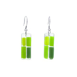 Cobblestones Glass Earrings - Lime Green