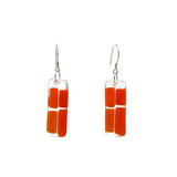 Cobblestones Glass Earrings - Red