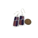 Cobblestones Glass Earrings - Purple