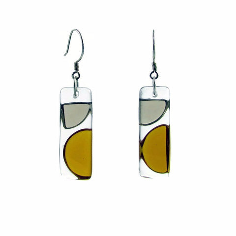 Onda Glass Earrings - Amber