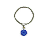 Mosaic Medallion Necklace - Brown & Blue