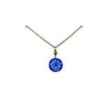 Mosaic Medallion Necklace - Brown & Blue