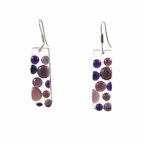Bubbles Glass Earrings - Purple