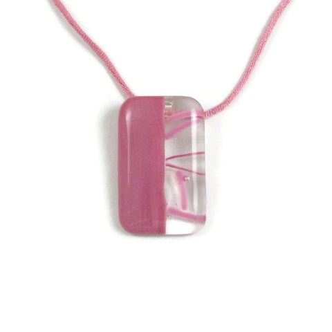 Mitad Glass Pendant - Pink