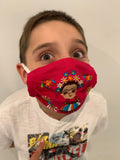 Reusable Embroidered Kid's Sized FaceMasks - Frida