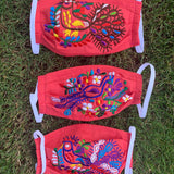 Reusable Embroidered FaceMasks - Peacocks