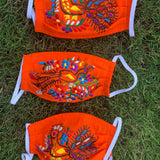 Reusable Embroidered FaceMasks - Peacocks