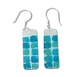 Checkerboard Glass Earrings - Red