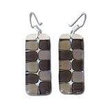 Checkerboard Glass Earrings - Navy