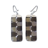 Checkerboard Glass Earrings - Amber