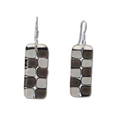 Checkerboard Glass Earrings - Orange