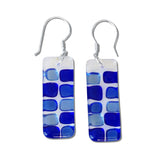 Checkerboard Glass Earrings - Purple