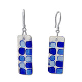Checkerboard Glass Earrings - Red