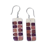 Checkerboard Glass Earrings - Purple