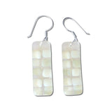 Checkerboard Glass Earrings - Amber