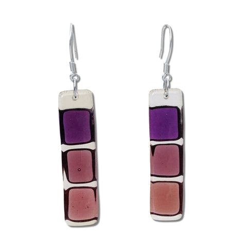 LMOL Glass Earrings - Purple