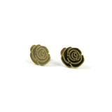 Gold Rose Stud Earrings