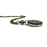 Mosaic Medallion Necklace - Brown & Blue