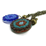 Mosaic Medallion Necklace - Blue