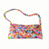 Recycled Candy Wrapper Flap Handbag - Multicolor