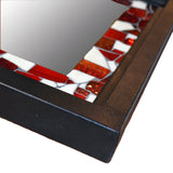 Red & White Square Mirror