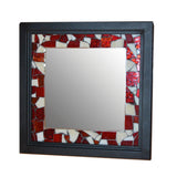 Red & White Square Mirror
