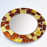Small Mosaic Glass Mirror - Amber