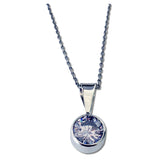 Round CZ Pendant - 8mm- 5 Colors Available