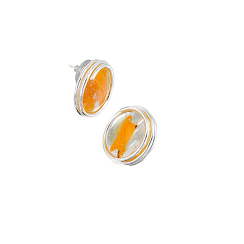 Infinity Earrings - Orange Stripe