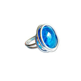 Infinity Glass Ring - Turquoise Crystal
