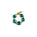 Tumbaga & Glass Bracelet - Aqua