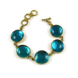 Tumbaga & Glass Bracelet - Turquoise