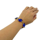 Tumbaga & Glass Bracelet - Navy